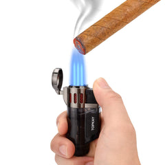 TOPKAY torch lighter windproof design supports reliable lighting outdoors.