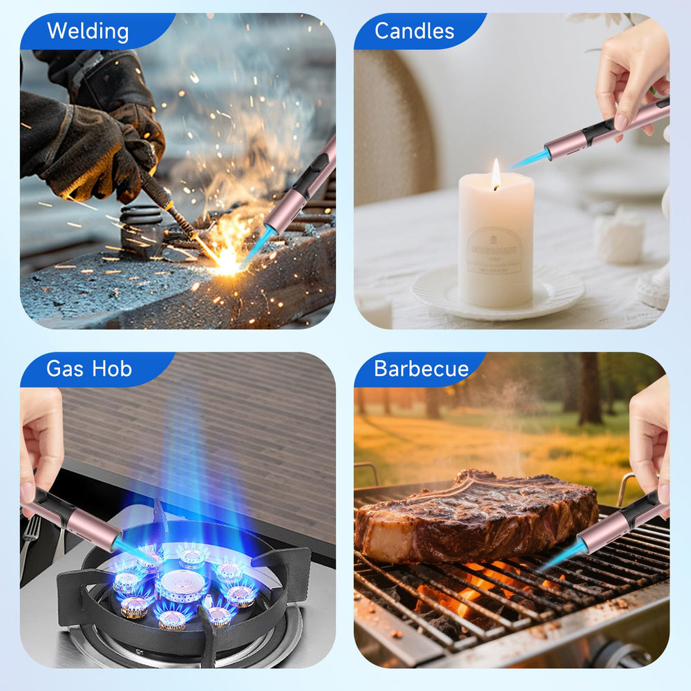 TOPKAY refillable butane lighter with large fuel window for easy refills.