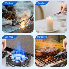 TOPKAY refillable butane lighter with large fuel window for easy refills.