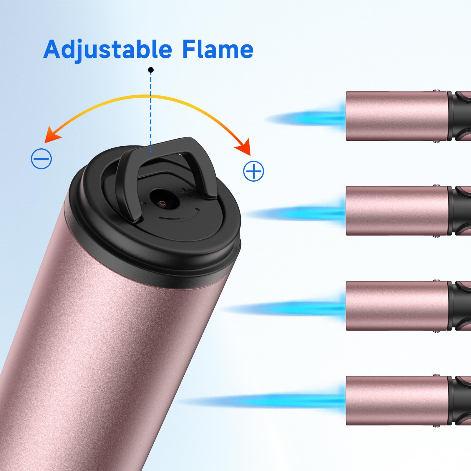 TOPKAY safety-oriented metal wand design keeps hands away from flame.