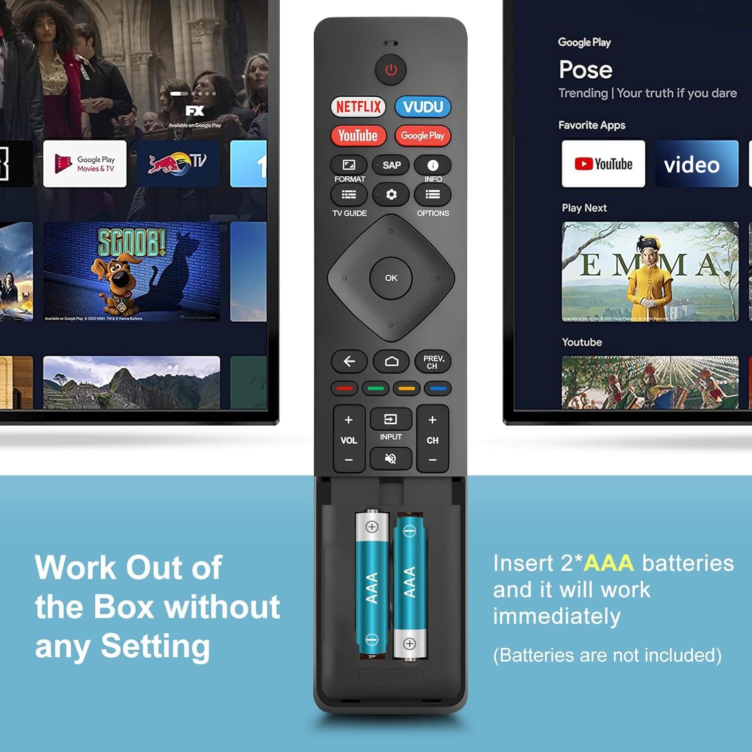 TOPKIND Philips remote YouTube shortcut button close-up