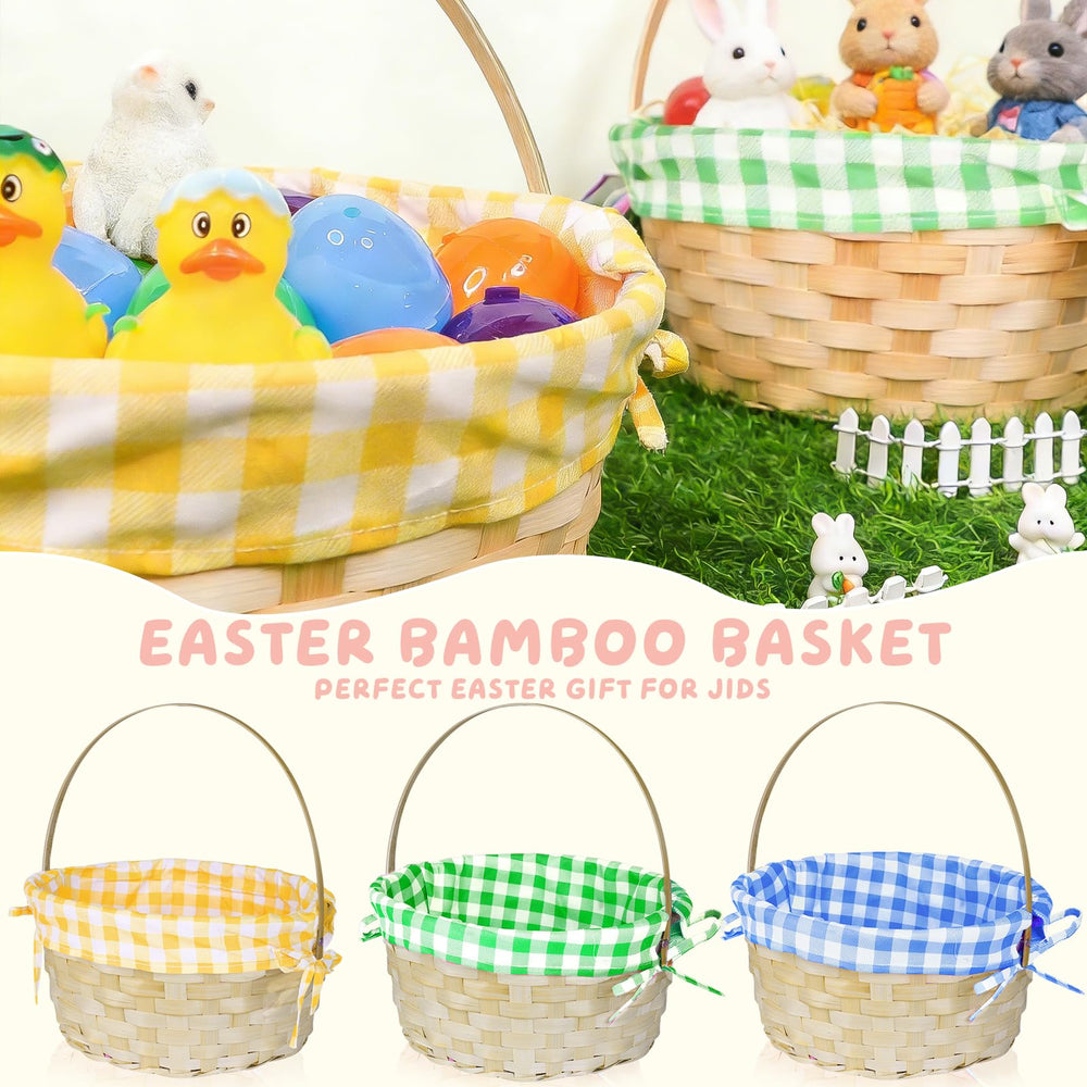 TOPLEE Easter basket close-up of natural bamboo texture