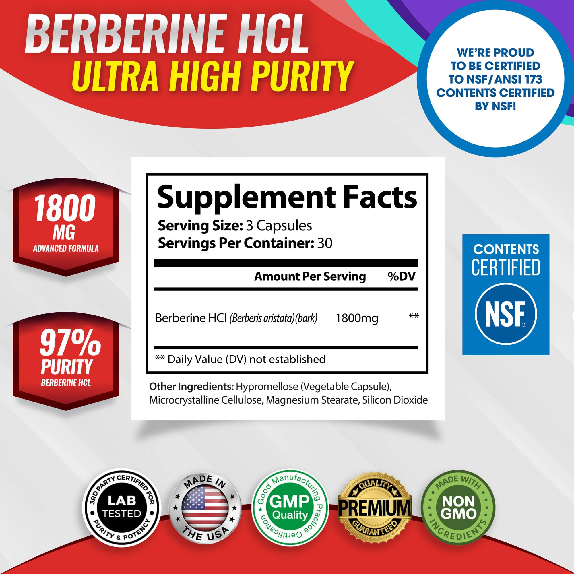 Toplux Berberine capsules closeup highlighting easy to swallow vegan capsules.