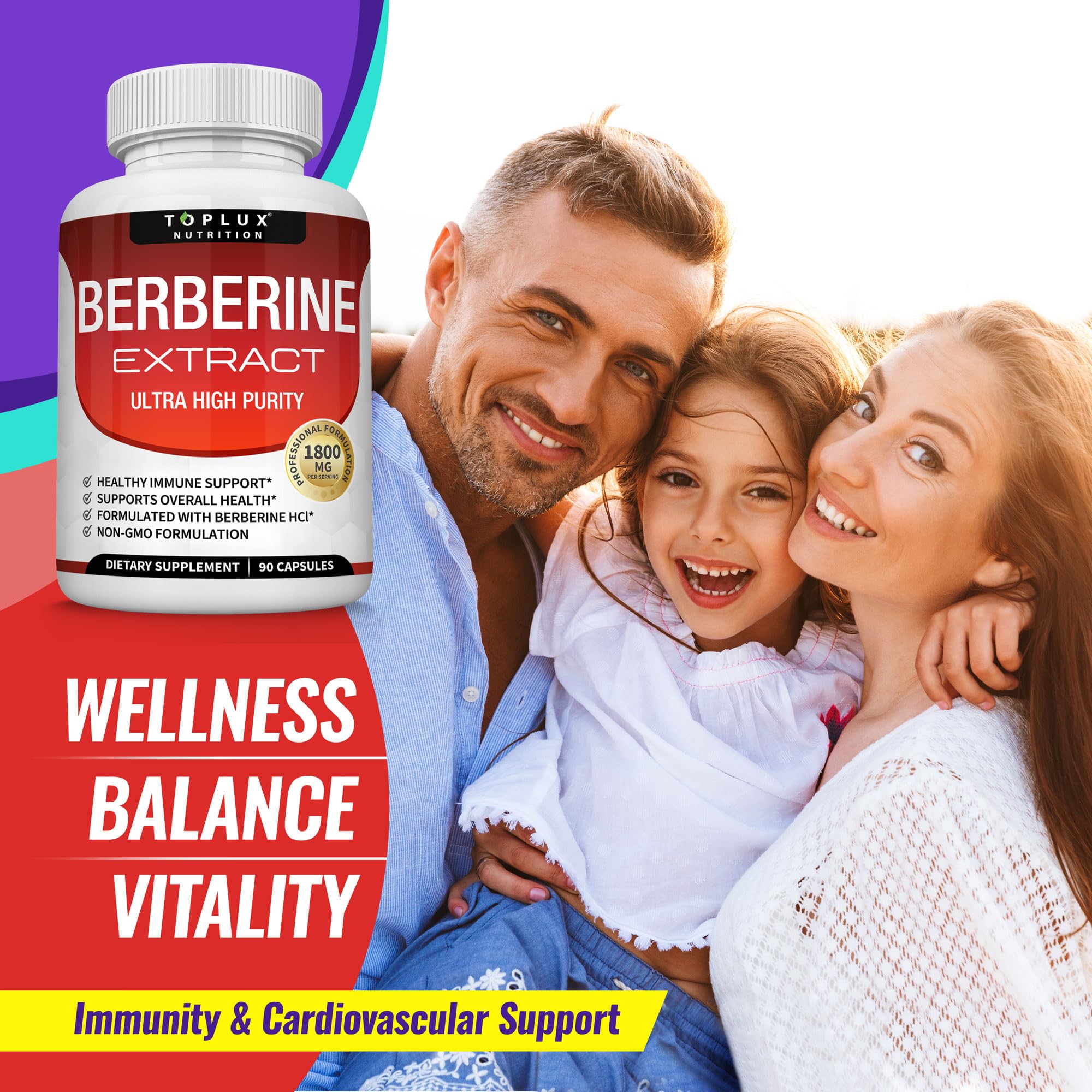 Toplux Berberine veggie capsules ready for daily use.