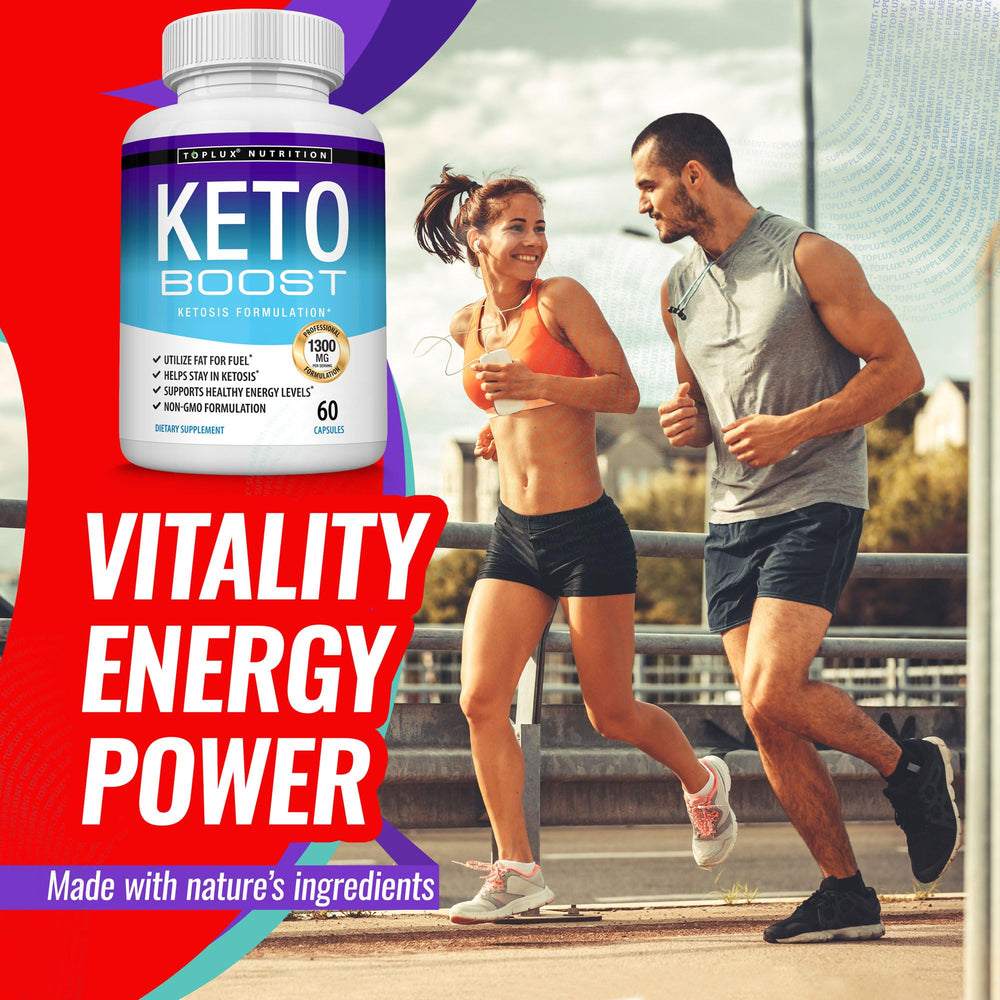 Product box and informational insert highlighting keto lifestyle support.