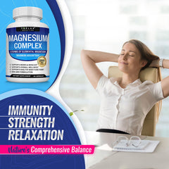 Toplux Magnesium Complex label emphasizes vegan and non-GMO ingredients.
