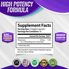 Toplux Magnesium Glycinate capsules closeup highlighting a gentle, high-absorption option.