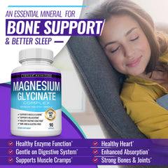 Toplux Magnesium Glycinate label ingredients closeup highlighting the bisglycinate formula.