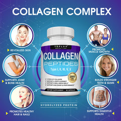 Toplux Multi Collagen Pills bottle on shelf highlighting convenience for daily use