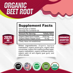 Toplux packaging displaying organic beet root tablets for vitality.