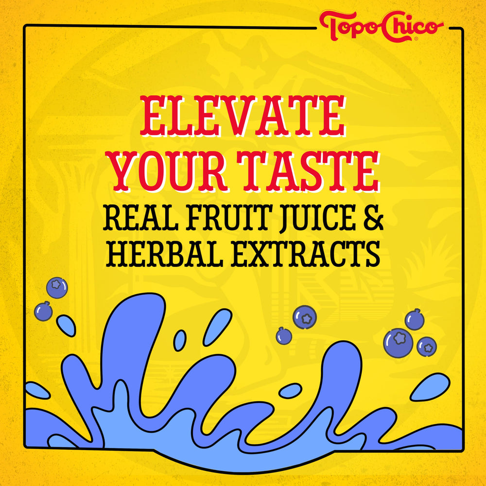 Close-up of the label emphasizes real juice and herbal notes