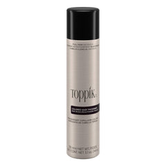 Toppik colored hair thickener dark brown can for quick coverage of thinning areas.