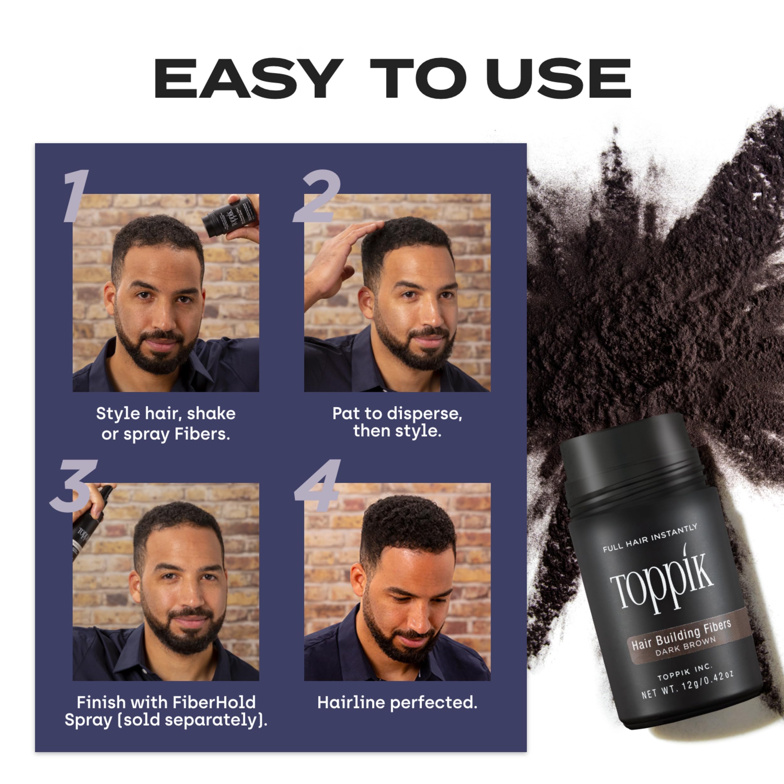 Toppik Hair Fibers keratin protein formula close-up