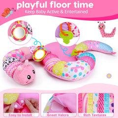 Topsochir caterpillar seated pillow in pink helps baby sit up comfortably