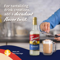 Close-up of almond orgeat ingredients highlighting natural flavors.