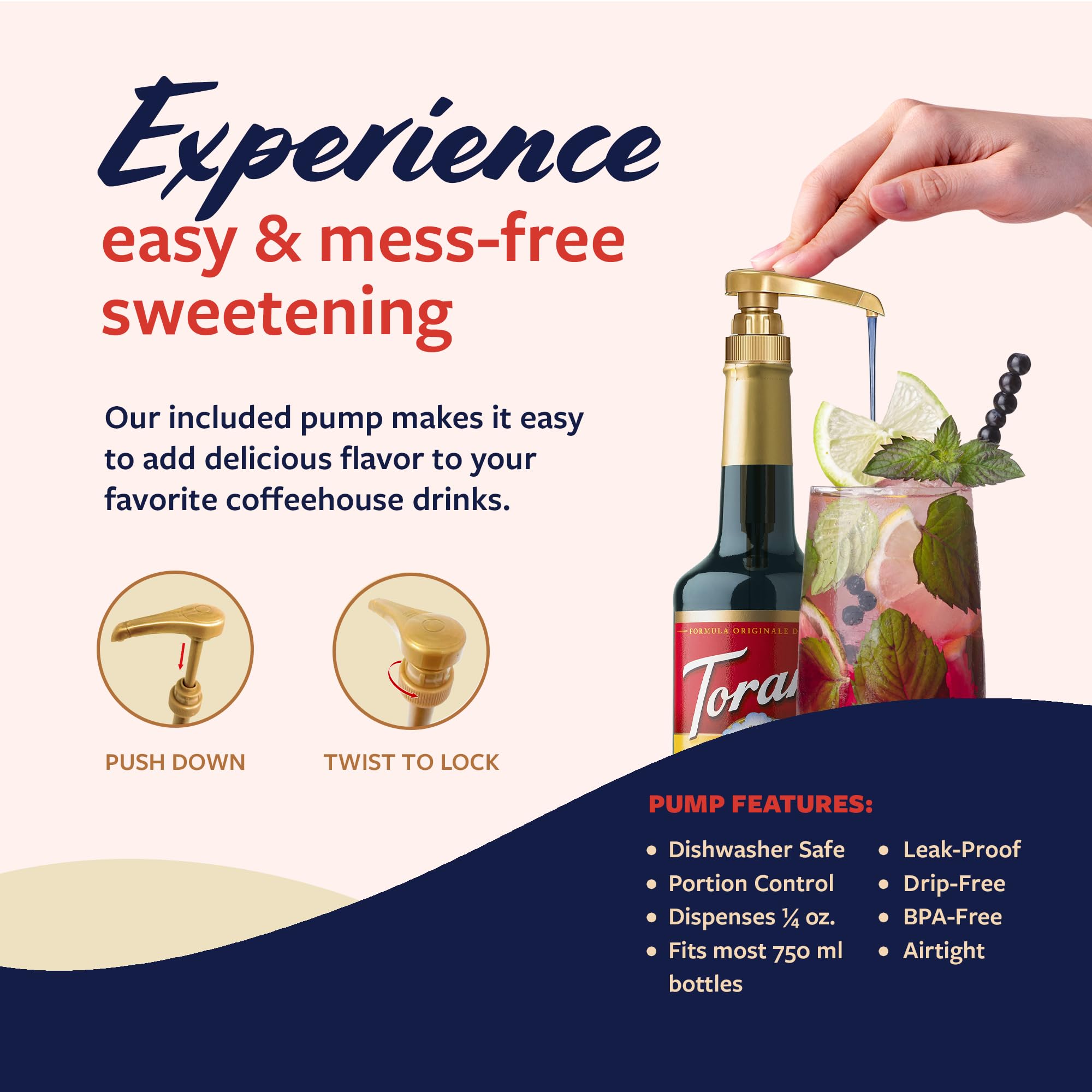 Torani Blueberry Syrup blends into cocktails for customizable fruity notes