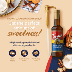 Pouring Torani syrup with pump enables precise sweetness in drinks