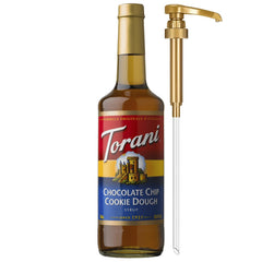 Torani Chocolate Chip Cookie Dough Syrup bottle adds rich flavor to beverages and desserts