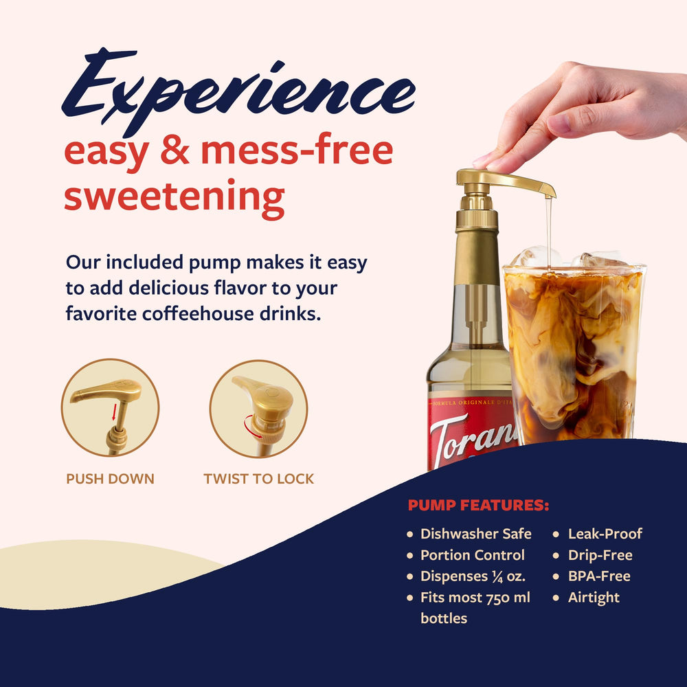 Torani Coconut Syrup drizzled as a dessert topping for coconut aroma.