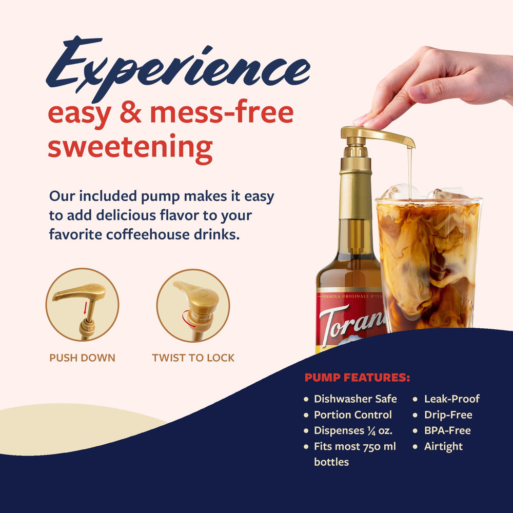 Torani caramel flavor enhances coffeehouse-style beverages at home.