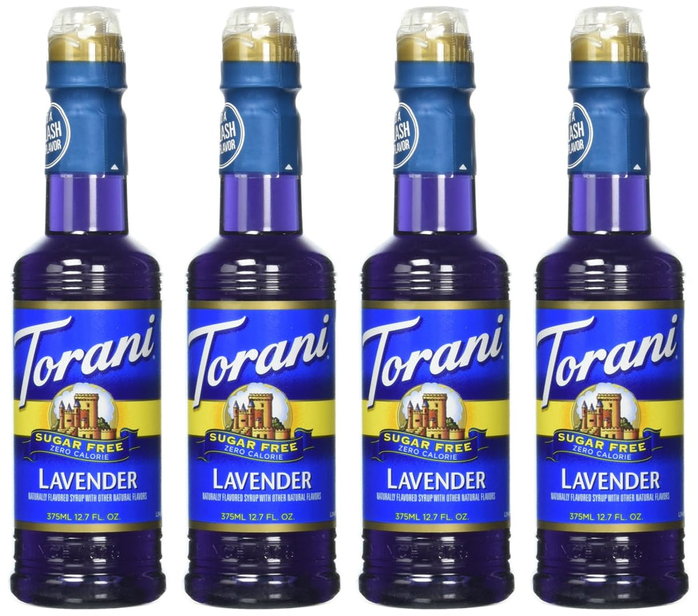 Torani Lavender Syrup bottle for sugar-free flavor in beverages