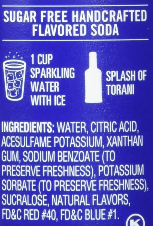 Close-up of Torani Lavender Syrup label highlighting sugar-free status