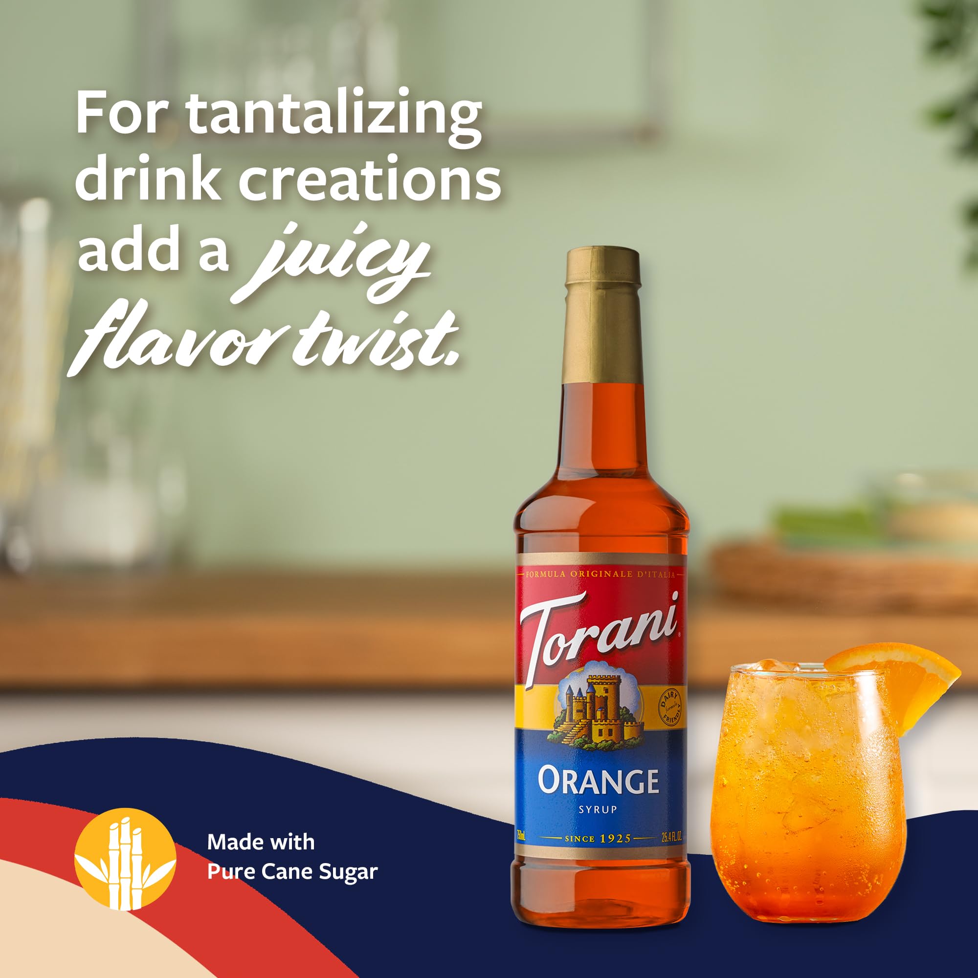 Torani Orange Syrup enhances cocktails with a zesty, authentic orange twist