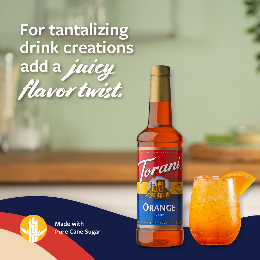 Torani Orange Syrup enhances cocktails with a zesty, authentic orange twist