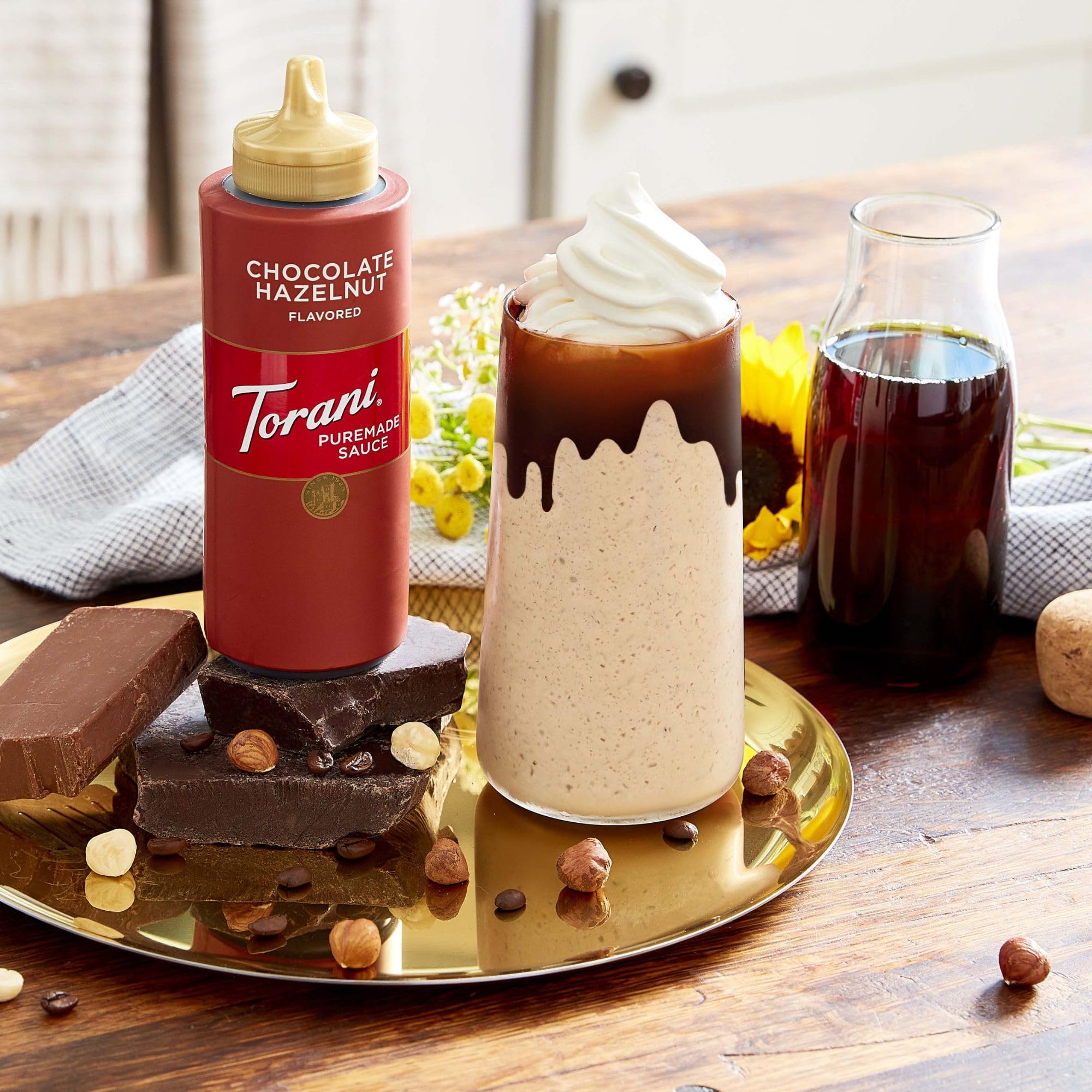 Torani Puremade Caramel Sauce coffee cup shot for cafe style topping