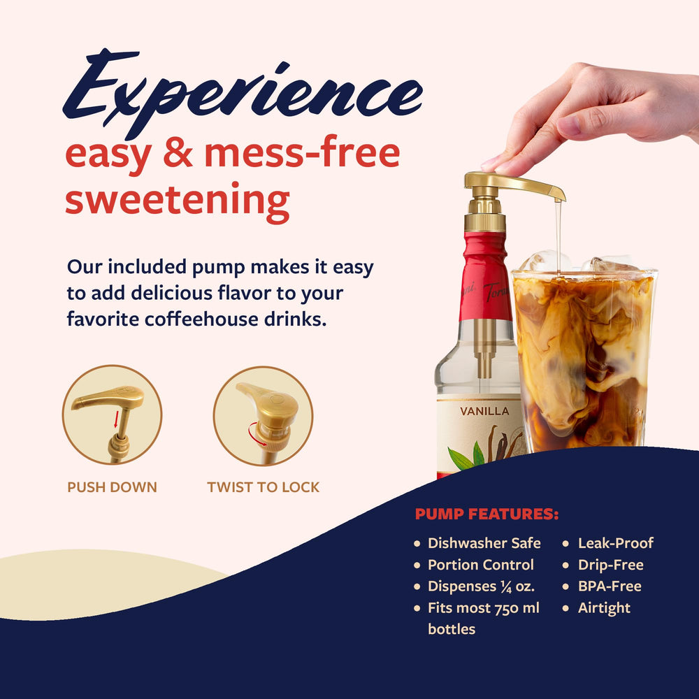 Torani Puremade Vanilla Syrup ingredients list, real cane sugar and natural colorants