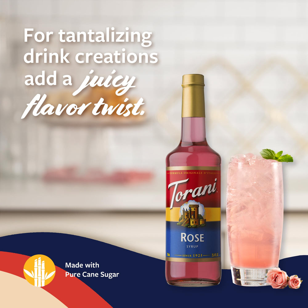 Torani Rose Syrup with lemonade for a floral twist