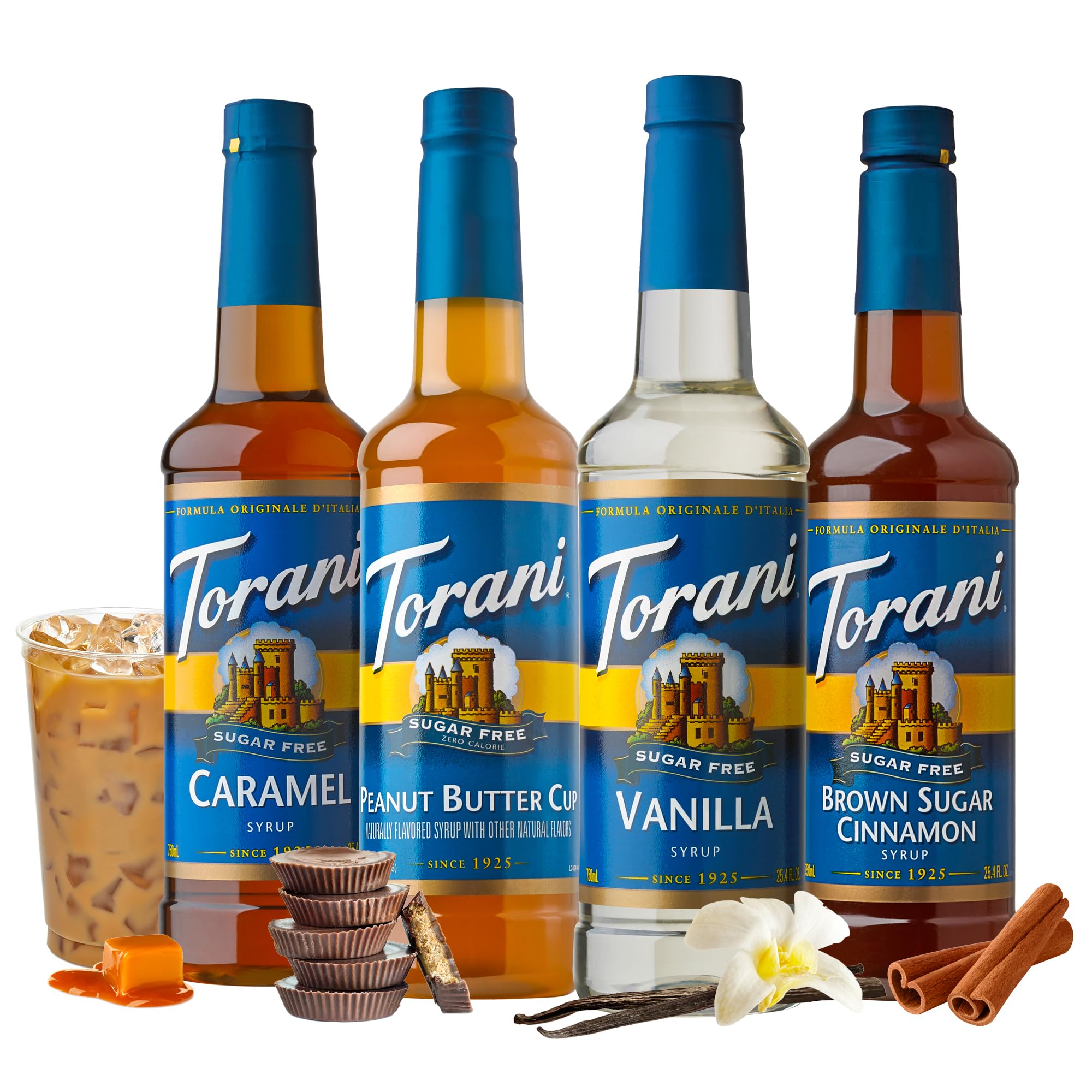 Torani Sugar Free Brown Sugar Cinnamon bottle ready for cozy lattes