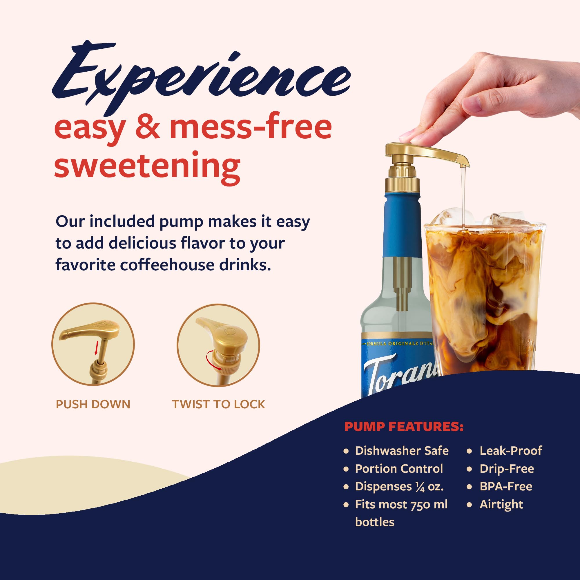 Torani Sugar Free Coconut Syrup cold brew glass shows keto-friendly flavor.