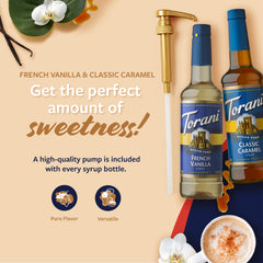 Torani Sugar Free French Vanilla syrup bottle for beverages