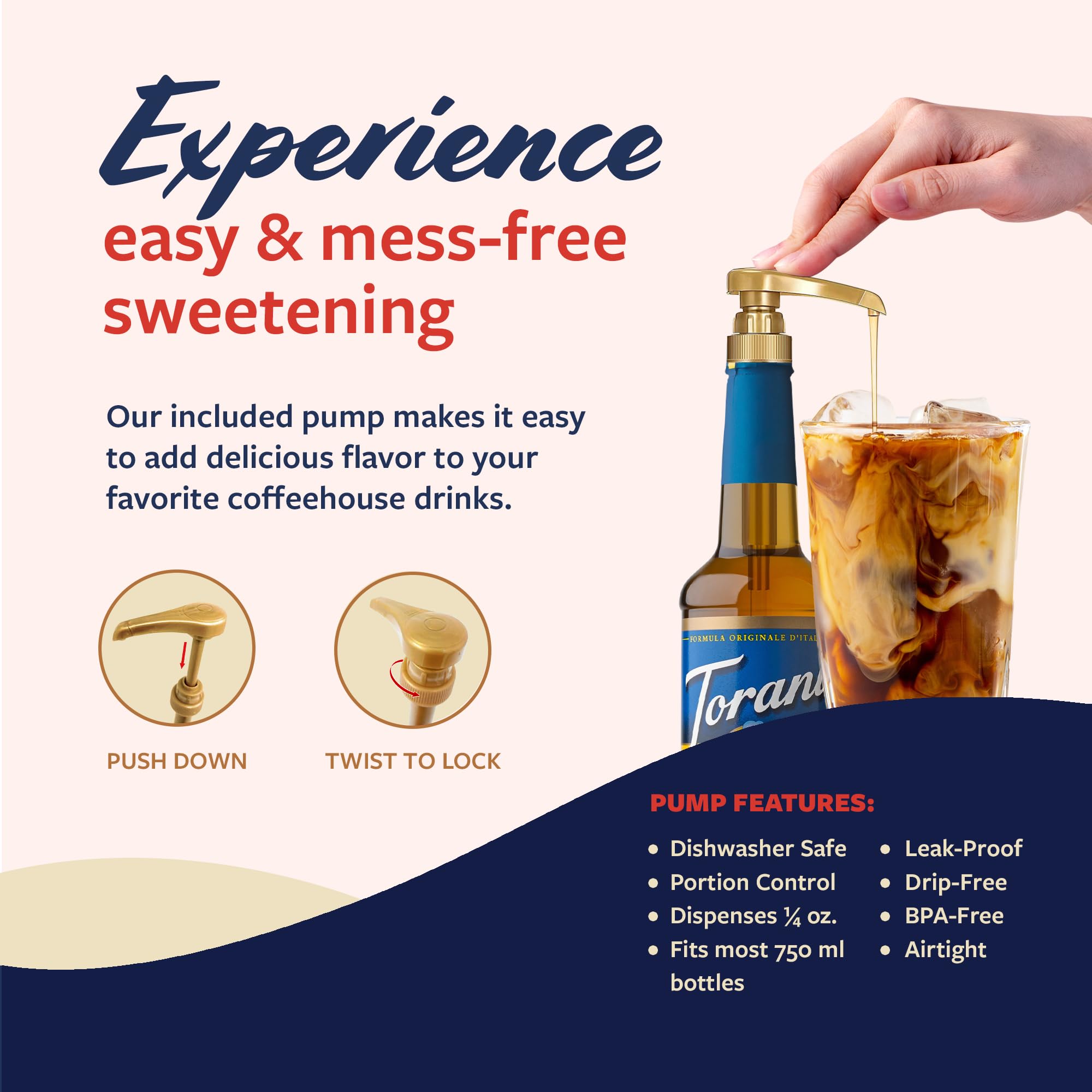 Torani sugar-free hazelnut syrup bottle on counter for easy home barista moments.