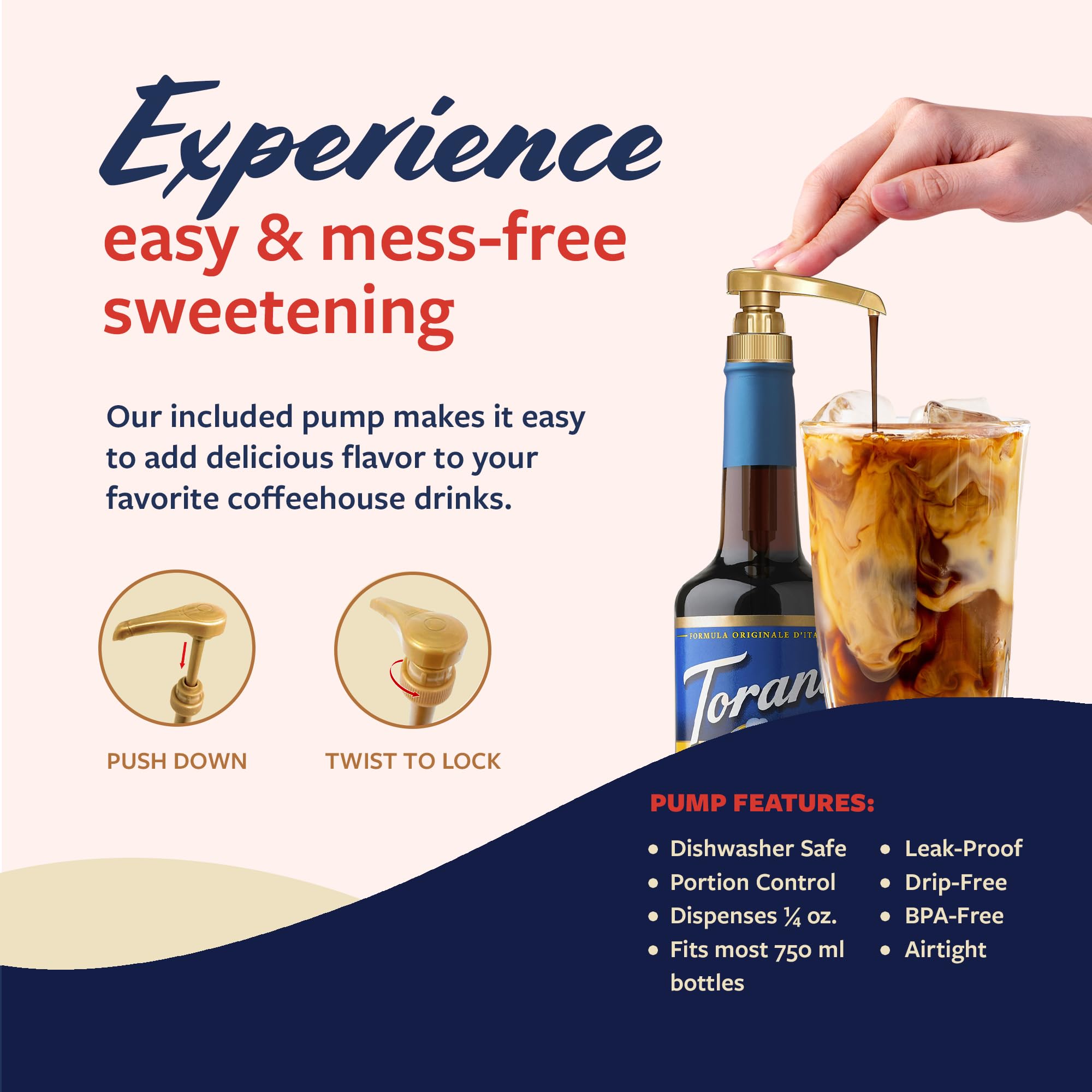 Iced coffee with Torani Sugar Free Irish Cream drizzle