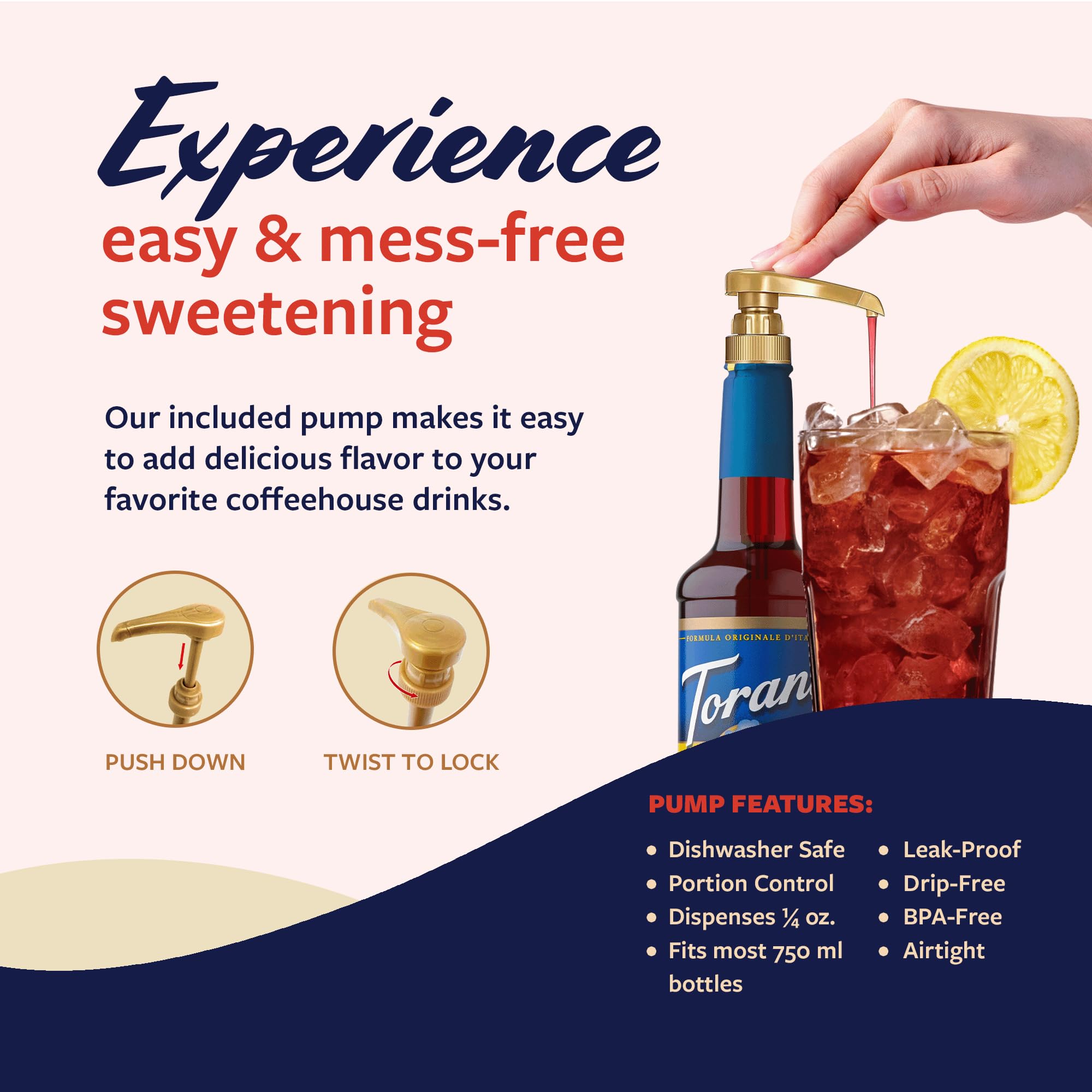 Torani Sugar Free Raspberry bottle on a kitchen counter for easy home cafe flavoring