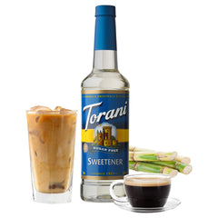 Pour shot of Torani Sugar Free Syrup over coffee to enhance flavor