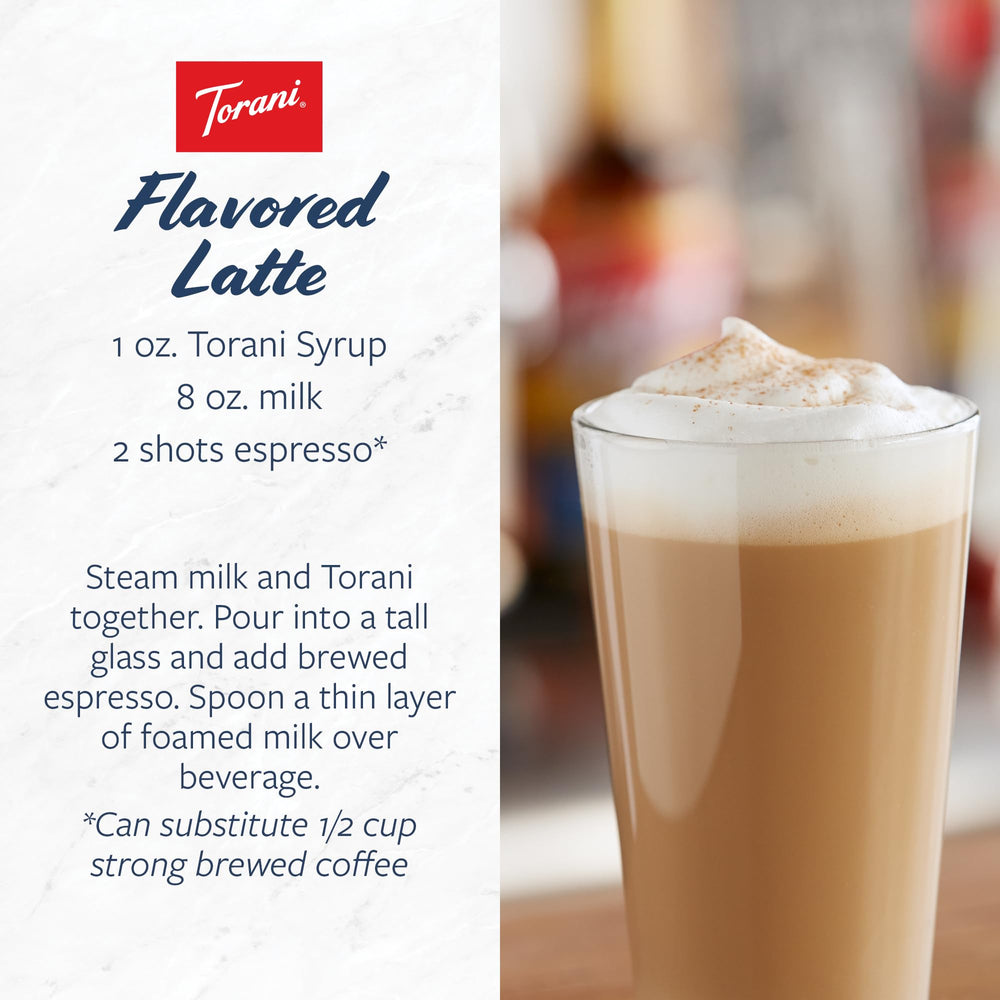 Kosher label visible on Torani Vanilla Syrup bottle.