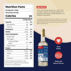 Torani White Chocolate Syrup being pumped for precise portions in drinks.