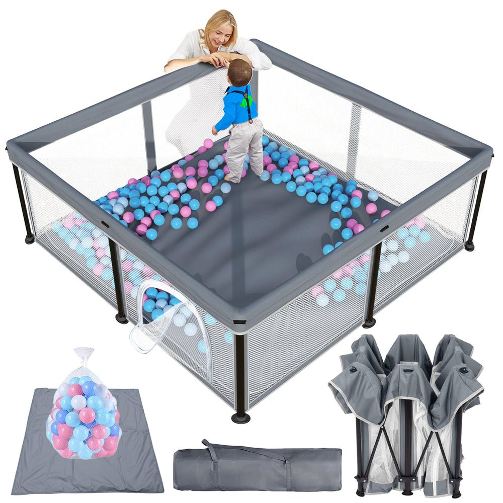 Torevsior foldable playpen assembly shows quick setup and portability