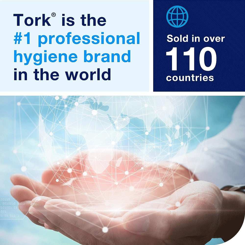 Tork Handi-Size towel white in-use spill cleanup scenario