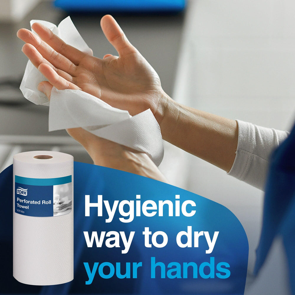 Tork Handi-Size towel white protective packaging scene keeps rolls clean