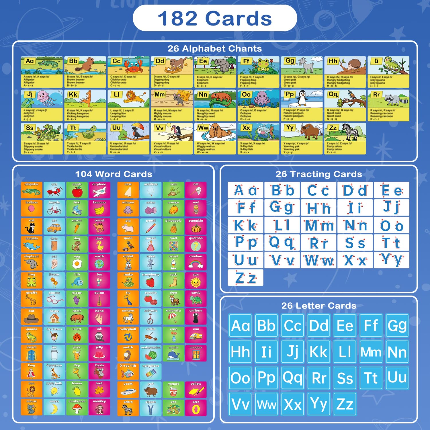 Torlam 26 tracing cards with a dry-erase surface for handwriting practice.