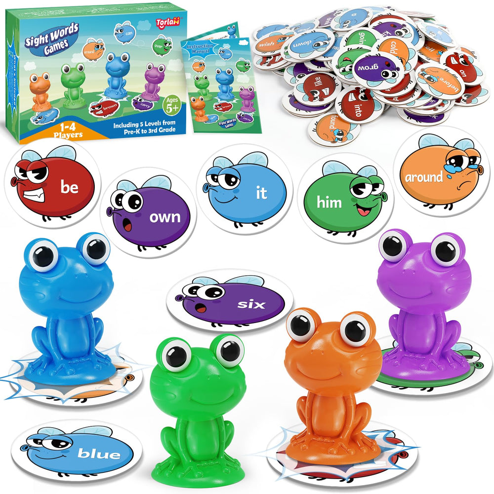 Torlam Frog sight word cards with suction cups for hands-on word practice.