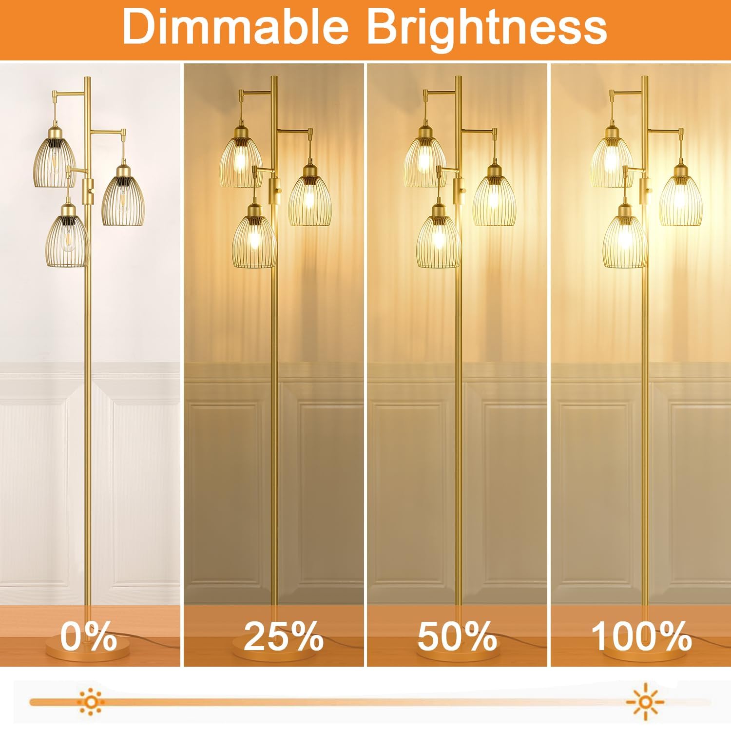 Torondo three E26 bulb holders support versatile dimmable bulbs for various moods.