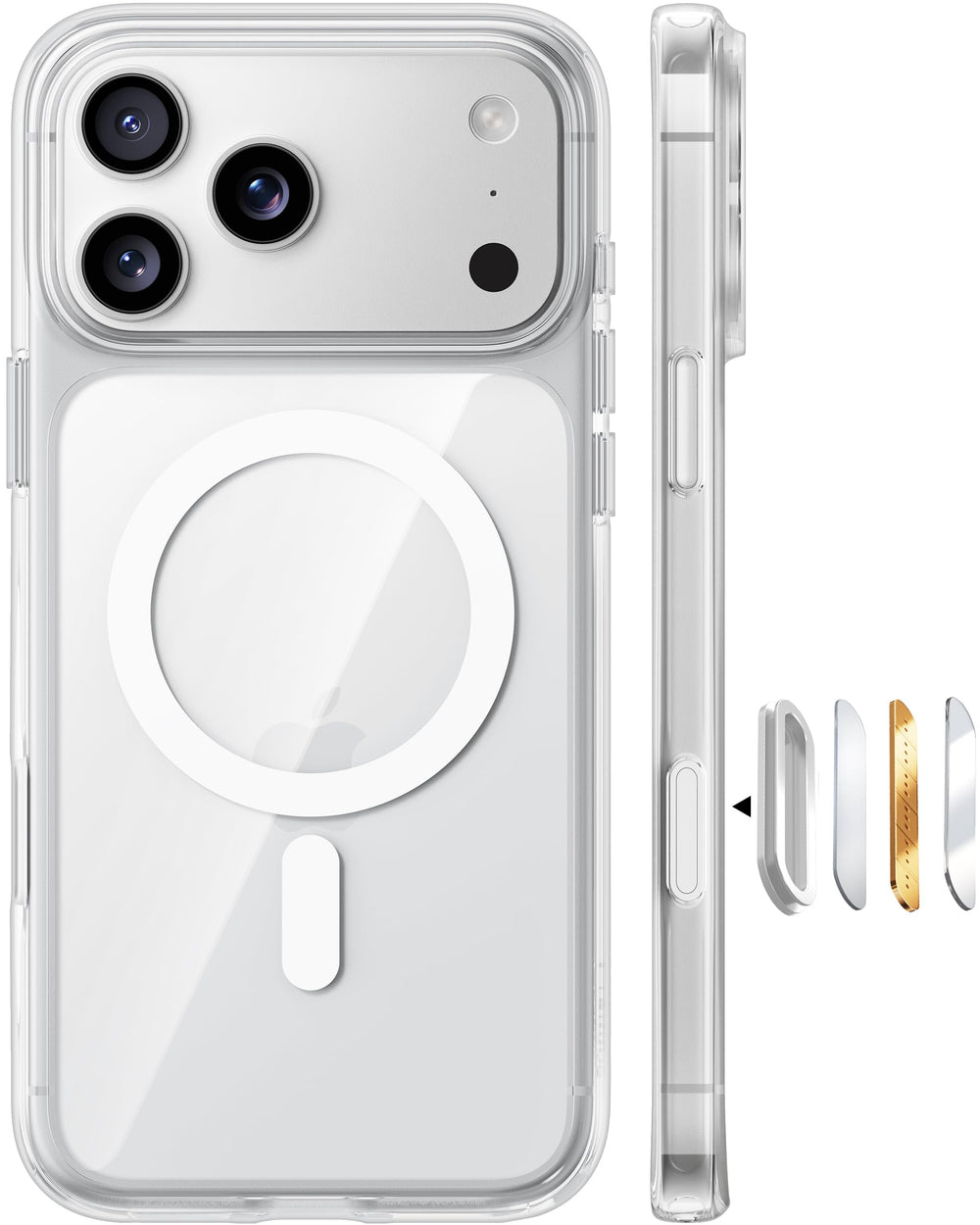 TORRAS Clear MagSafe case for iPhone 17 Pro Max with magnetic alignment for easy charging.