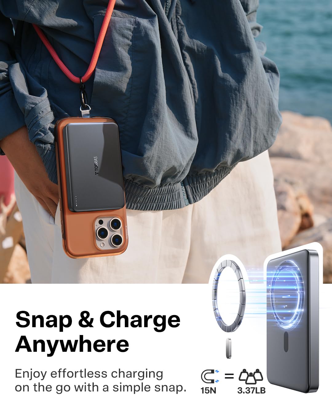 TORRAS MiniMag provides wireless 15W charging for devices.