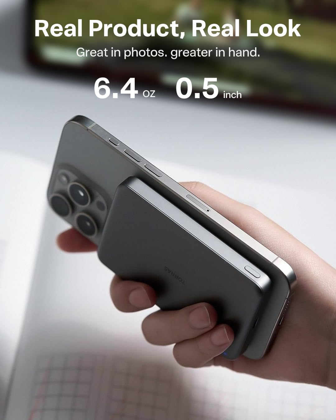 TORRAS MiniMag compact design fits pockets and bags.