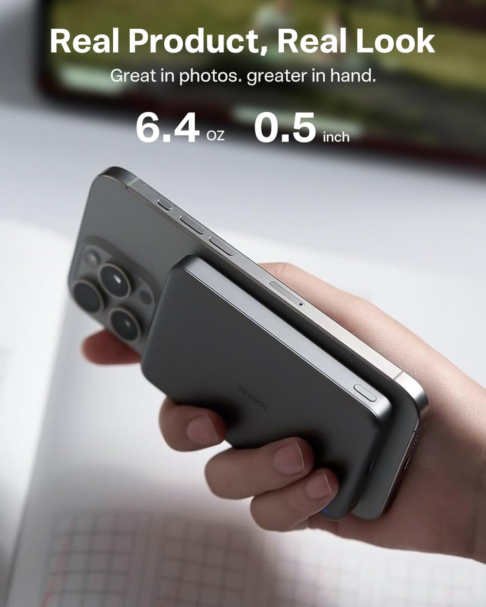 TORRAS MiniMag compact design fits pockets and bags.